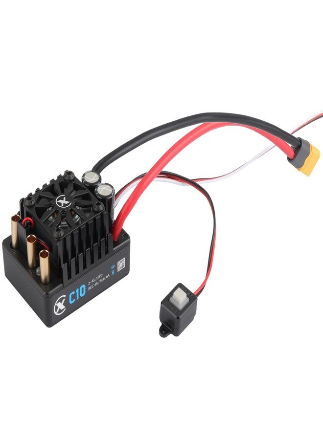 أكس سي وحدة تحكم إلكترونية بدون فرش XC C10 بدون حساسات لسيارات التحكم عن بعد، بطارية ليبو 2-4S، تيار مستمر 120 أمبير، 4-6 أمبير، 6.0/7.4 فولت BEC، مناسبة لشاحنات 1/10 القصيرة، سيارات مونستر على الطرق الممهدة والوعرة (XT 60) - Image 1